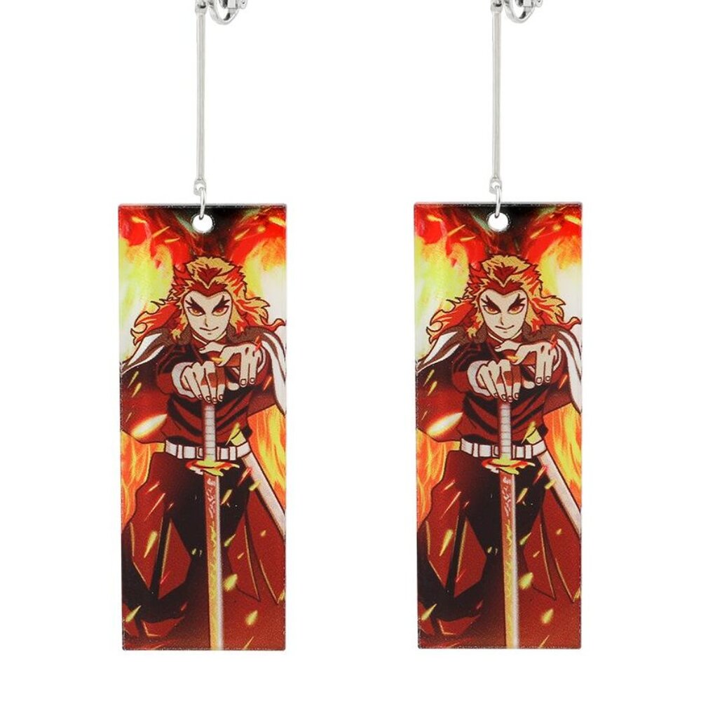 inspired  flame hashira earrings